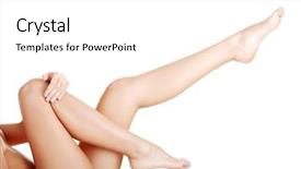  Presentation with fit test - Slide set with woman body - beautiful fit long female legs background and a white colored foreground