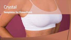  Presentation with body - Cool new presentation theme with woman bosom closeup - body part white fitness underwear backdrop and a  colored foreground