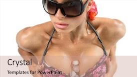  Presentation with black girl sexy fashionable mulatto - Theme with woman bosom closeup - bright picture of lovely girl background and a  colored foreground