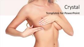  Presentation with breast cancer - Amazing presentation design having woman bosom closeup - female controlling breast for cancer backdrop and a lemonade colored foreground