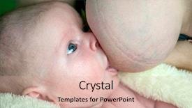  Presentation with newborn - Beautiful presentation featuring woman bosom closeup - newborn boy eating close up backdrop and a lemonade colored foreground