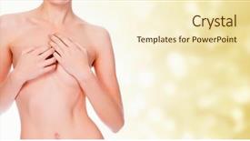  Presentation with breast - PPT layouts consisting of woman bosom closeup - nude young female covering her background and a cream colored foreground