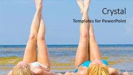  Presentation with portrait of a shy embarrassed - Presentation theme consisting of woman bosom closeup - portrait enjoying beauties background and a  colored foreground