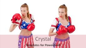  Presentation with boxer - Colorful slides enhanced with woman-boxer-isolated-on-white backdrop and a coral colored foreground
