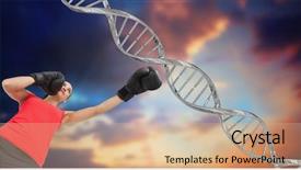  Presentation with boxing - Slides having biochemistry exercise training - digital composite of woman boxing background and a coral colored foreground