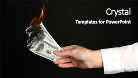  Presentation with black woman - Cool new slide deck with woman burning dollars on black backdrop and a black colored foreground
