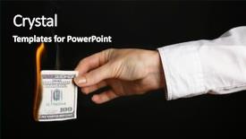  Presentation with black woman praying - Slide deck featuring woman burning dollars on black background and a  colored foreground