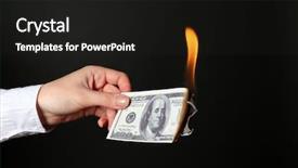  Presentation with black woman - PPT theme with woman burning dollars on black background and a  colored foreground