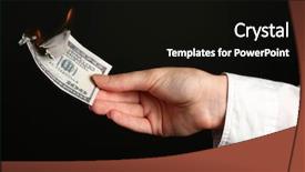  Presentation with strong black woman - Slide set consisting of woman burning dollars on black background and a black colored foreground