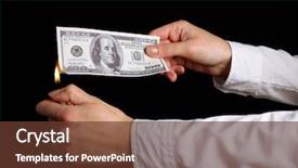  Presentation with strong black woman - PPT layouts enhanced with woman burning dollars on black background and a  colored foreground