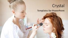  Presentation with bride and groom at wedding - PPT layouts enhanced with woman business pink - stylist makes makeup bride background and a soft green colored foreground