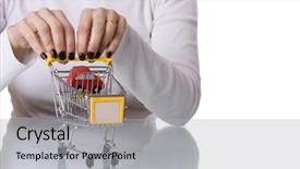  Presentation with car buying - Slides consisting of woman buying a new car background and a  colored foreground