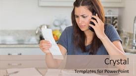  Presentation with nursing is a calling - Beautiful theme featuring woman calling while calculating bills backdrop and a  colored foreground