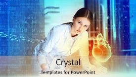  Presentation with cardiologist - Presentation featuring woman cardiologist examining virtual heart background and a lemonade colored foreground