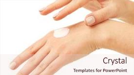  Presentation with caring hands - Colorful presentation design enhanced with woman caring hands with cream backdrop and a lemonade colored foreground