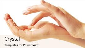  Presentation with caring hands - Slide deck consisting of woman caring hands with cream background and a lemonade colored foreground