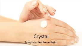  Presentation with caring hands - Slide deck with woman caring hands with cream background and a lemonade colored foreground