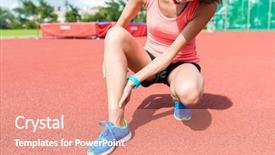  Presentation with ankle - Colorful slide deck enhanced with woman causing ankle sprain backdrop and a  colored foreground