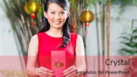  Presentation with chinese new year - Audience pleasing presentation design consisting of abstract winter background in the streets bokeh backdrop and a light gray colored foreground