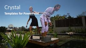  Presentation with cement - Colorful PPT theme enhanced with woman-cemented-her-boyfriend-s backdrop and a teal colored foreground