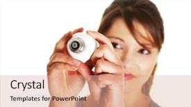  Presentation with light bulb or lightbulb - Cool new presentation with woman changing a light bulb backdrop and a coral colored foreground