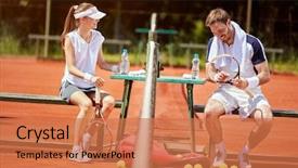  Presentation with pause - Amazing slide set having woman chatting on pause backdrop and a coral colored foreground