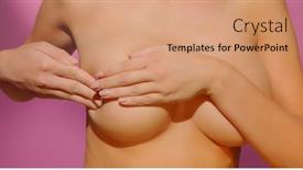  Presentation with self breast exam - Presentation featuring woman-checking-her-breast-breast background and a coral colored foreground