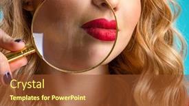  Presentation with zoom - Theme having woman-checks-skin-face-using background and a tawny brown colored foreground