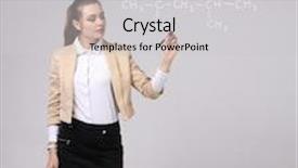  Presentation with molecular - Amazing slide deck having woman chemist shows a molecular structure backdrop and a light gray colored foreground