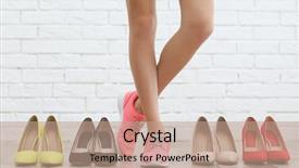  Presentation with brick wall - Cool new presentation with woman choosing shoes on brick backdrop and a  colored foreground