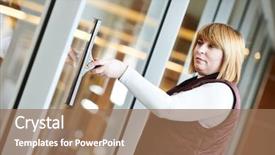 Presentation with cleaning business - PPT theme enhanced with black red yellow raspberries in a glass jar with strawberries on a old wooden background background and a light gray colored foreground
