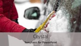  Presentation with car cleaning - PPT theme consisting of woman-cleaning-her-car background and a light gray colored foreground