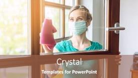  Presentation with neighbors - Presentation featuring woman-cleaning-windows-during-covid background and a tawny brown colored foreground