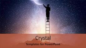  Presentation with woman stuck in ladder - Colorful slide set enhanced with woman climbing ladder mixed media backdrop and a red colored foreground