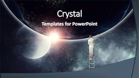  Presentation with climbing - PPT layouts having woman climbing ladder mixed media background and a black colored foreground