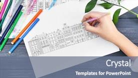  Presentation with anti stress - Slide set consisting of woman coloring anti stress picture background and a  colored foreground