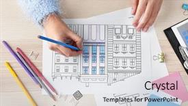  Presentation with anti stress - Amazing slide deck having woman coloring anti stress picture backdrop and a  colored foreground