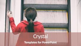  Presentation with walking - PPT layouts enhanced with woman commuter going to work background and a coral colored foreground