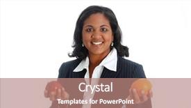  Presentation with blue orange white - Cool new theme with woman comparing apples and oranges backdrop and a coral colored foreground