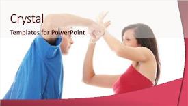  Presentation with violence woman - Cool new PPT theme with woman conflict home violence backdrop and a sky blue colored foreground