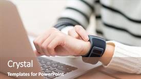  Presentation with internet cafe - Colorful slide deck enhanced with woman connect laptop computer backdrop and a  colored foreground