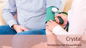  Presentation with blood pressure - Beautiful theme featuring woman controlling blood pressure backdrop and a lemonade colored foreground