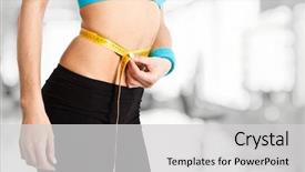  Presentation with tape - Presentation having woman controlling her measures using a tape background and a light gray colored foreground