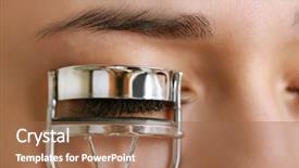  Presentation with curling tongs - Amazing presentation having woman corrects eyelashes with curling backdrop and a coral colored foreground