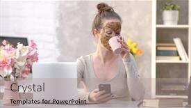  Presentation with skin care - Presentation design consisting of woman-cosmetic-facial-skin-care background and a coral colored foreground