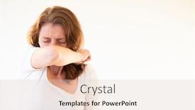  Presentation with sneezing - Beautiful slide deck featuring woman-coughing-or-sneezing backdrop and a lemonade colored foreground