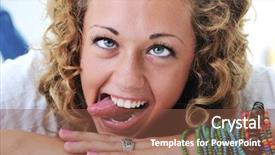  Presentation with teen girl tech - Audience pleasing PPT theme consisting of woman crazy - silly teen blond girl having backdrop and a tawny brown colored foreground
