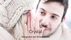  Presentation with woman crying - Amazing theme having woman crying near man backdrop and a lemonade colored foreground