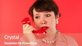  Presentation with woman crying - Slide deck enhanced with woman-crying-while-having background and a coral colored foreground