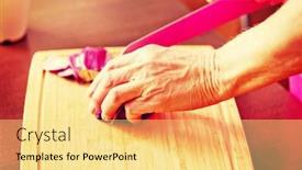  Presentation with red onion - Audience pleasing presentation consisting of woman-cut-red-onion backdrop and a blonde colored foreground